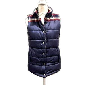 Mod-o-doc Women's Reversible Quilted‎ Vest Navy / Plaid Flannel Size Small